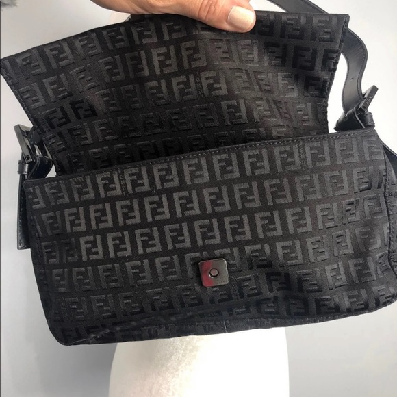 FENDI Authentic Black Zuchinno Canvas Baguette - Picture 3 of 16